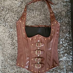 Large Faux Leather Huntress Corset
